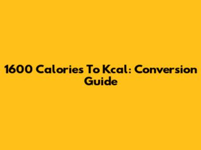 1600 Calories To Kcal: Conversion Guide