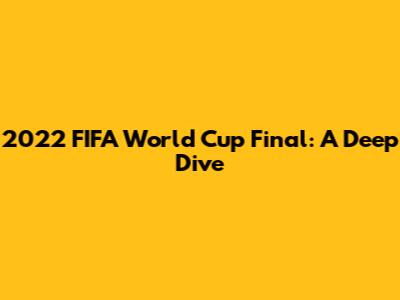 2022 FIFA World Cup Final: A Deep Dive