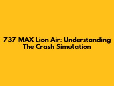 737 MAX Lion Air: Understanding The Crash Simulation