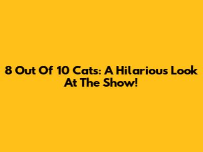 8 Out Of 10 Cats: A Hilarious Look At The Show!