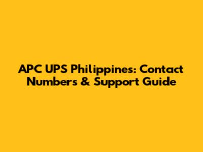 APC UPS Philippines: Contact Numbers & Support Guide
