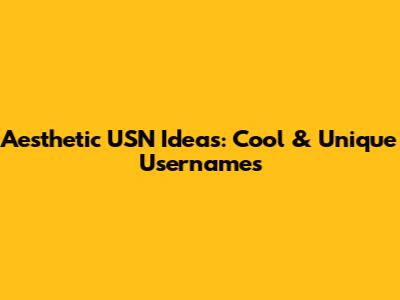 Aesthetic USN Ideas: Cool & Unique Usernames