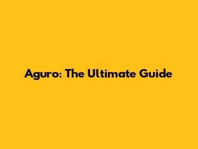 Aguro: The Ultimate Guide