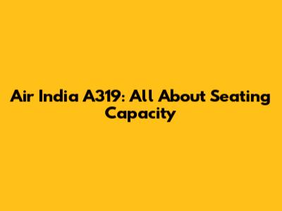 Air India A319: All About Seating Capacity