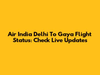Air India Delhi To Gaya Flight Status: Check Live Updates