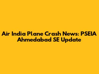 Air India Plane Crash News: PSEIA Ahmedabad SE Update