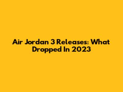 Air Jordan 3 Releases: What Dropped In 2023
