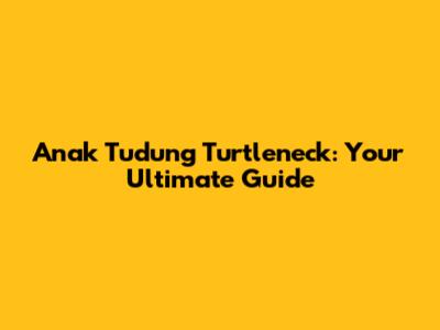 Anak Tudung Turtleneck: Your Ultimate Guide