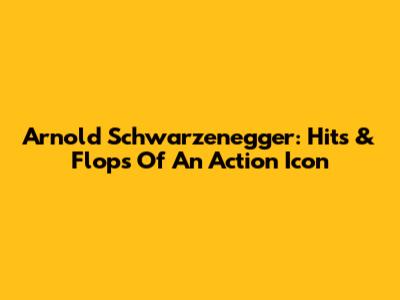 Arnold Schwarzenegger: Hits & Flops Of An Action Icon