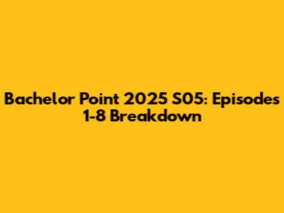 Bachelor Point 2025 S05: Episodes 1-8 Breakdown