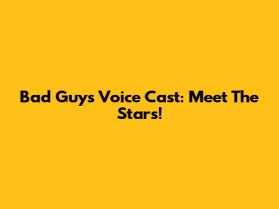 Bad Guys Voice Cast: Meet The Stars!