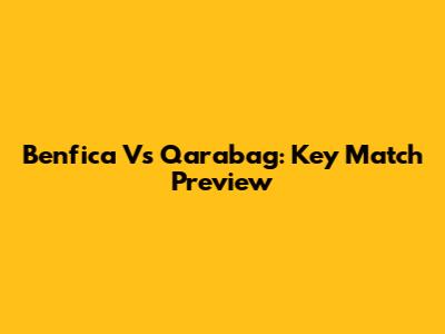 Benfica Vs Qarabag: Key Match Preview