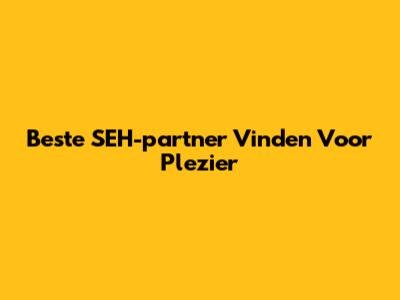 Beste SEH-partner Vinden Voor Plezier