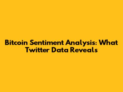 Bitcoin Sentiment Analysis: What Twitter Data Reveals