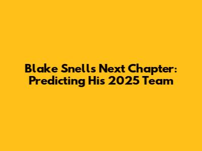 Blake Snell's Next Chapter: Predicting His 2025 Team