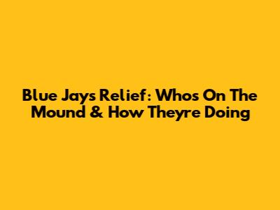 Blue Jays Relief: Who's On The Mound & How They're Doing