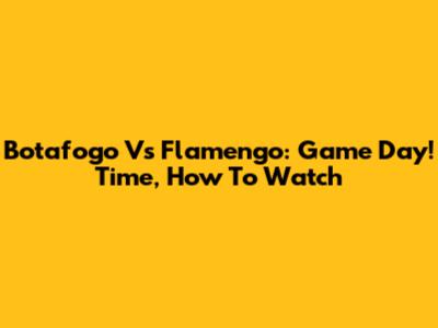 Botafogo Vs Flamengo: Game Day! Time, How To Watch