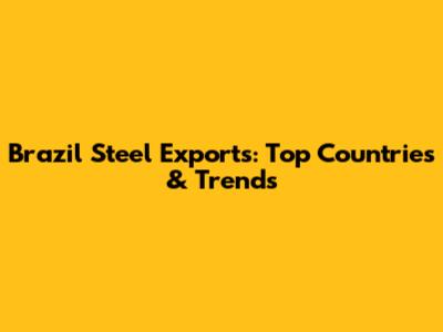 Brazil Steel Exports: Top Countries & Trends