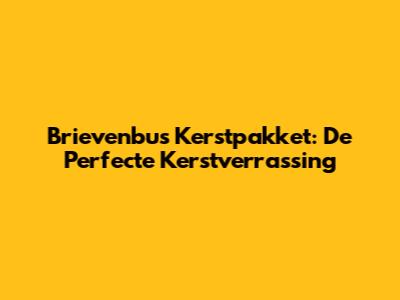 Brievenbus Kerstpakket: De Perfecte Kerstverrassing