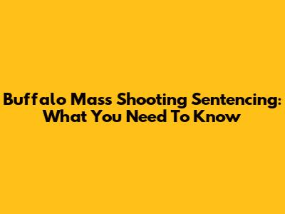 Buffalo Mass Shooting Sentencing: What You Need To Know