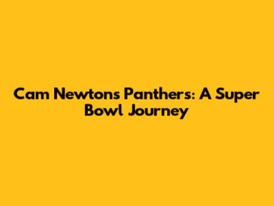 Cam Newton's Panthers: A Super Bowl Journey