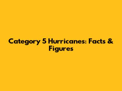 Category 5 Hurricanes: Facts & Figures