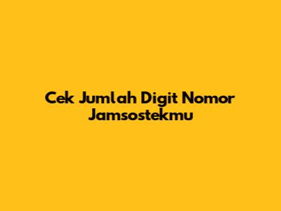 Cek Jumlah Digit Nomor Jamsostekmu