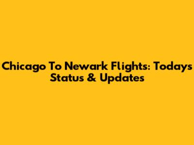 Chicago To Newark Flights: Today's Status & Updates
