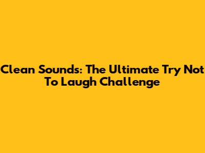 Clean Sounds: The Ultimate 'Try Not To Laugh' Challenge