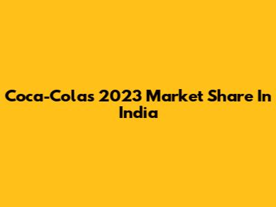 Coca-Cola's 2023 Market Share In India