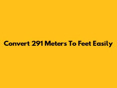 Convert 291 Meters To Feet Easily