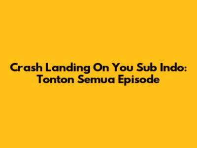 Crash Landing On You Sub Indo: Tonton Semua Episode