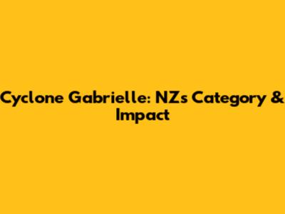 Cyclone Gabrielle: NZ's Category & Impact
