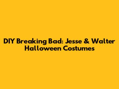 DIY Breaking Bad: Jesse & Walter Halloween Costumes
