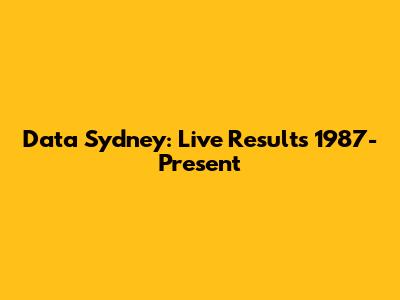 Data Sydney: Live Results 1987-Present