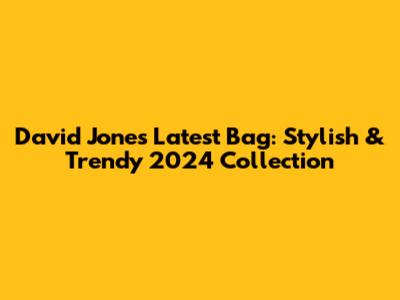 David Jones Latest Bag: Stylish & Trendy 2024 Collection