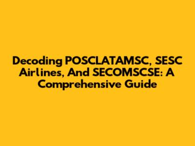 Decoding POSCLATAMSC, SESC Airlines, And SECOMSCSE: A Comprehensive Guide