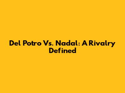 Del Potro Vs. Nadal: A Rivalry Defined