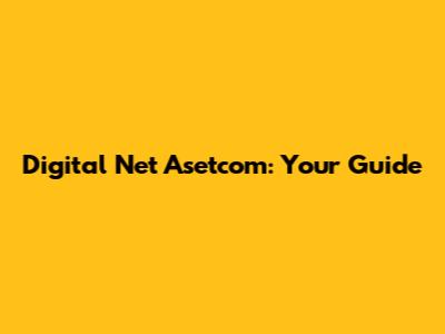 Digital Net Asetcom: Your Guide