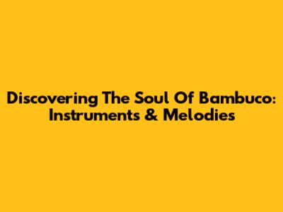 Discovering The Soul Of Bambuco: Instruments & Melodies