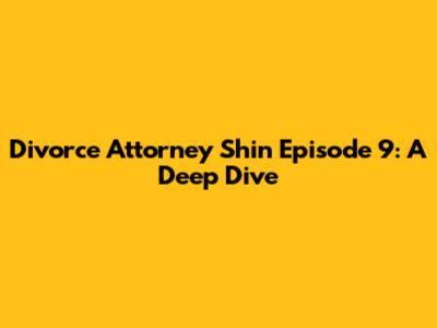Divorce Attorney Shin Episode 9: A Deep Dive