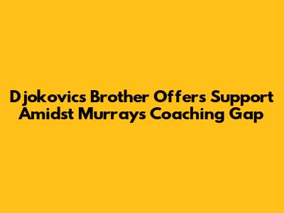Djokovic's Brother Offers Support Amidst Murray's Coaching Gap