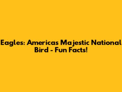 Eagles: America's Majestic National Bird - Fun Facts!