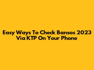 Easy Ways To Check Bansos 2023 Via KTP On Your Phone