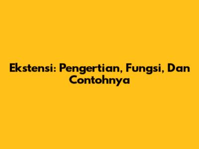 Ekstensi: Pengertian, Fungsi, Dan Contohnya