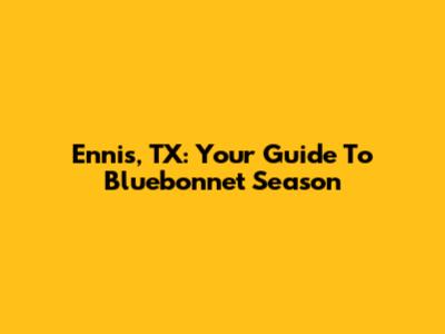Ennis, TX: Your Guide To Bluebonnet Season