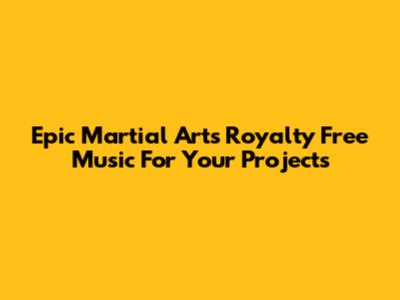 Epic Martial Arts Royalty Free Music For Your Projects