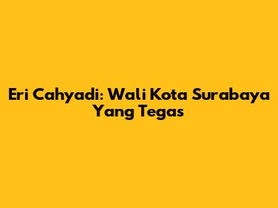 Eri Cahyadi: Wali Kota Surabaya Yang Tegas