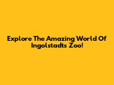 Explore The Amazing World Of Ingolstadt's Zoo!