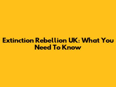 Extinction Rebellion UK: What You Need To Know
